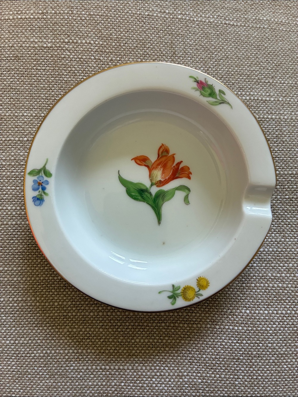 Vintage Meissen Porcelain Ashtray